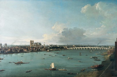 1. Westminster from the River. Attributed to Antonio Joli. © Bank of England.